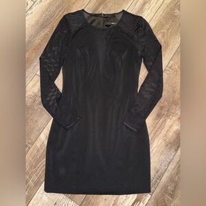 Jay Godfrey long-sleeve mesh panel mini dress